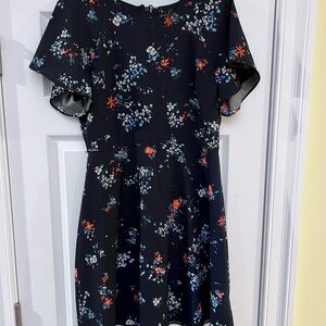 Ladies Size 10 Banana Republic Black Floral Mini Dress GUC